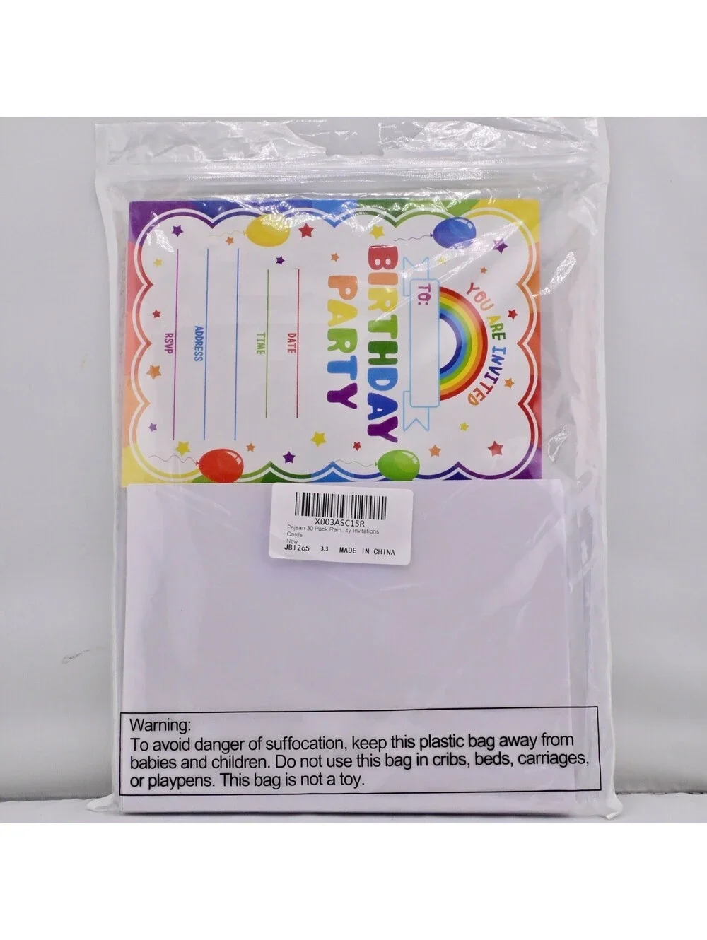 30 Pack Birthday Party Invitations for Kids Boys Girls – 5x7 Rainbow Birthday...
